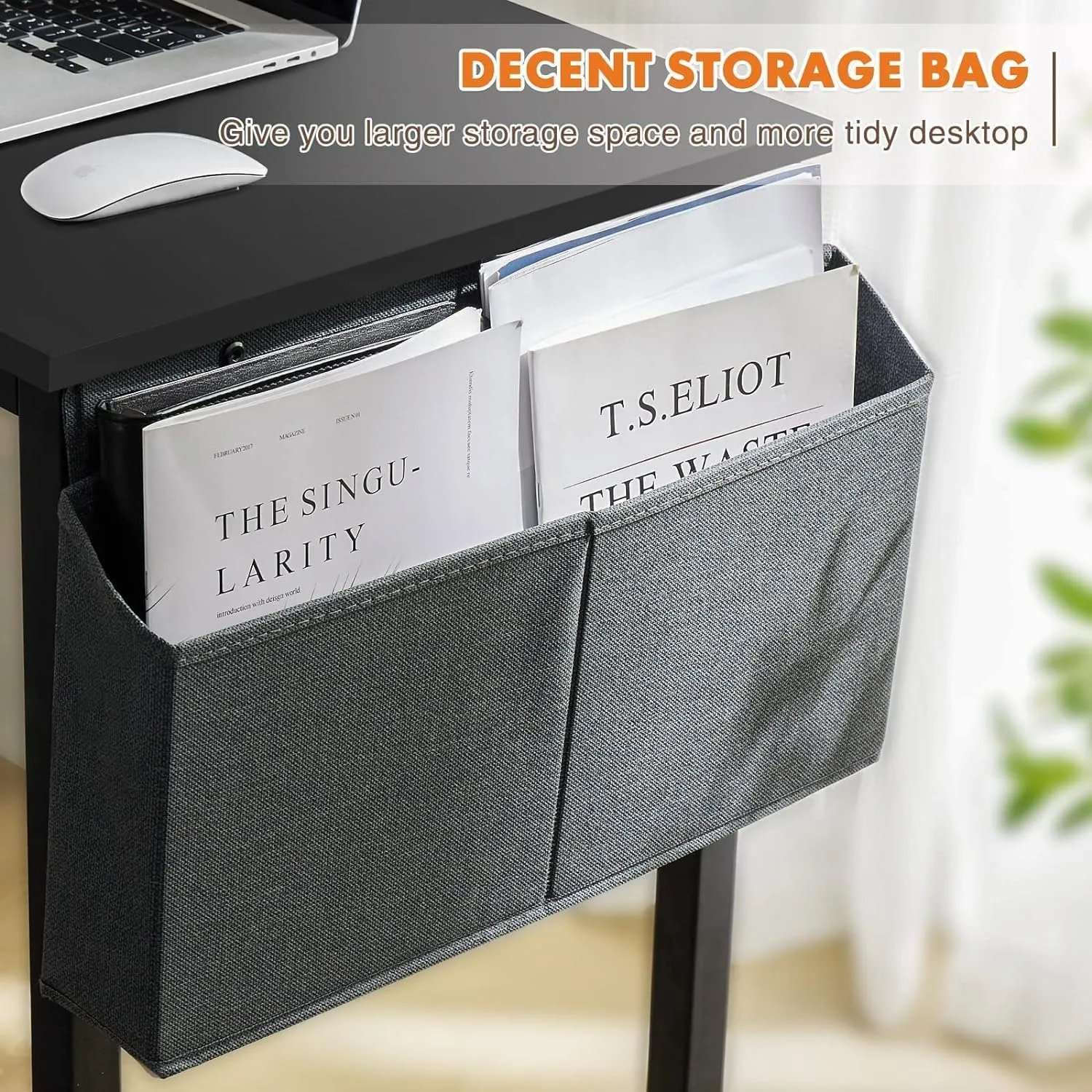 Sweetcrispy Computer Small Office Desk 32 Inch Kids Student Study Writing Work with Storage Bag & Headphone Hooks Modern Simple Home Bedroom Table - Basic Black