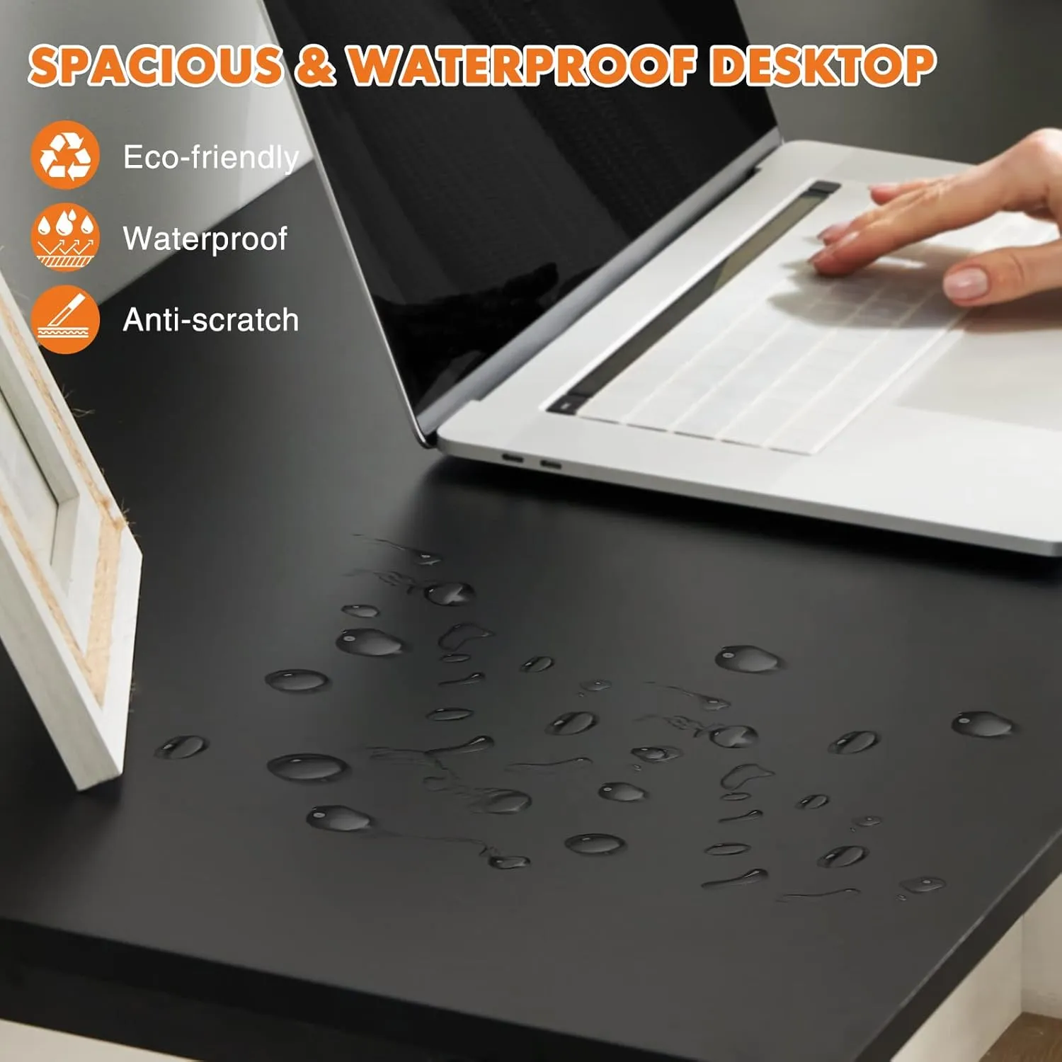 Sweetcrispy Small Computer Office Desk 40 Inch Kids Student Study Writing Work with Storage Bag & Headphone Hooks Modern Simple Home Bedroom PC Table - Black