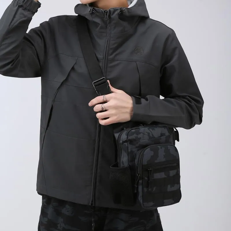 Tactical Backpack Multifunctional Outdoor Large Capacity Sling Shoulder Crossbody Bag for Every Day Carry (Black-1)