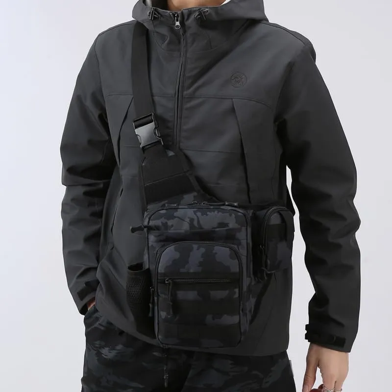 Tactical Backpack Multifunctional Outdoor Large Capacity Sling Shoulder Crossbody Bag for Every Day Carry (Black-1)