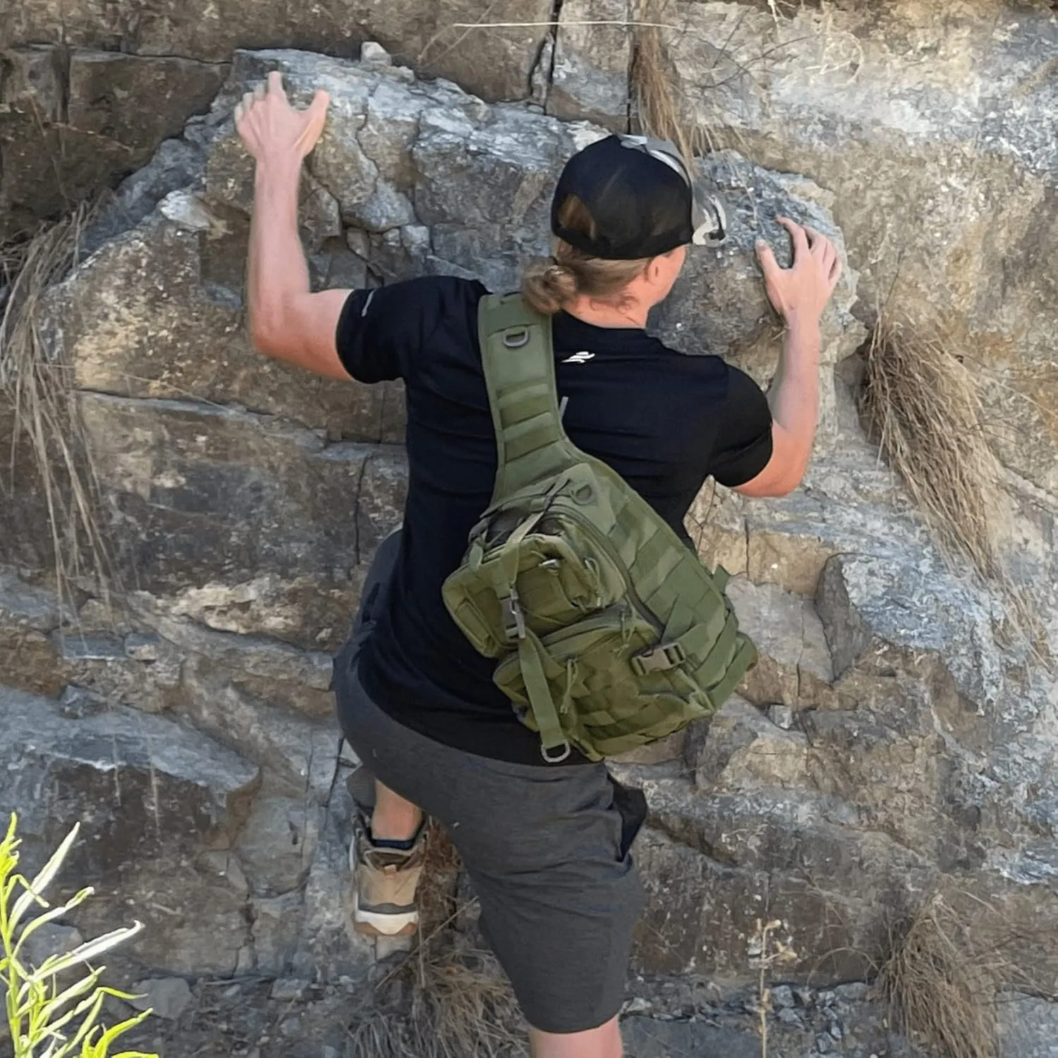 Tactical Military Sling Backpack 15L Shoulder Bag Molle Outdoor Daypack Backpack with Adjustable Strap