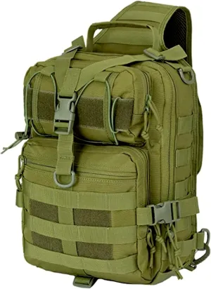Tactical Military Sling Backpack 15L Shoulder Bag Molle Outdoor Daypack Backpack with Adjustable Strap