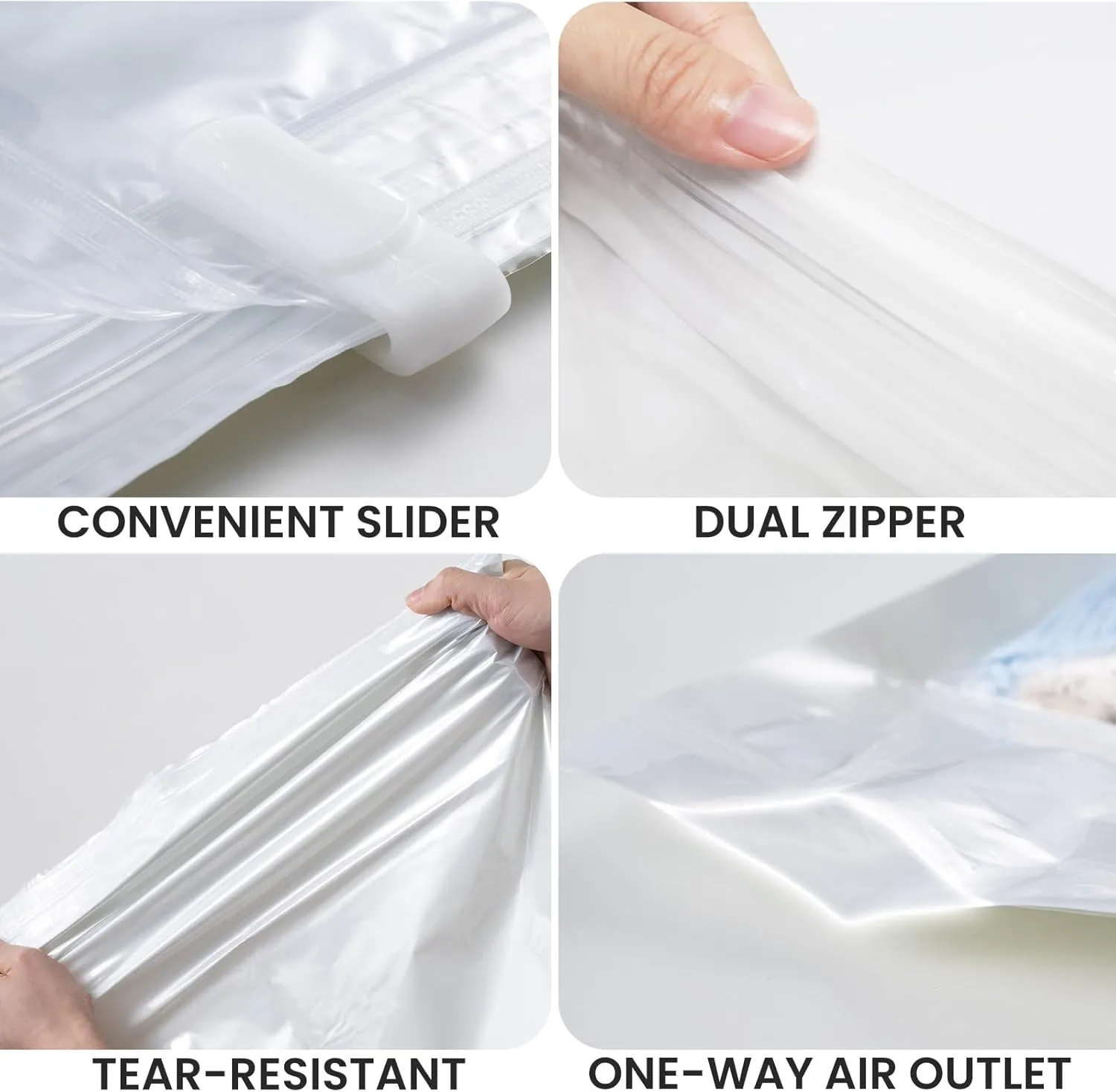 TAILI 10 Pack Travel Compression Bags, Roll Up Space Saver Bags (23.6x15.7 inch),Hand Roll Packing Bags for Luggage, Suitcase, Backpack, No Tools or Vacuum Needed, Travel Accessories, Cream