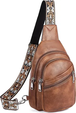 Telena Sling Bag for Women Crossbody Bags Purse for Women Vegan Leather Fanny Pack with Adjustable Strap