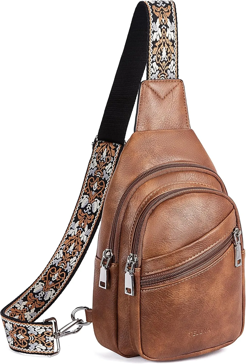 Telena Sling Bag for Women Crossbody Bags Purse for Women Vegan Leather Fanny Pack with Adjustable Strap