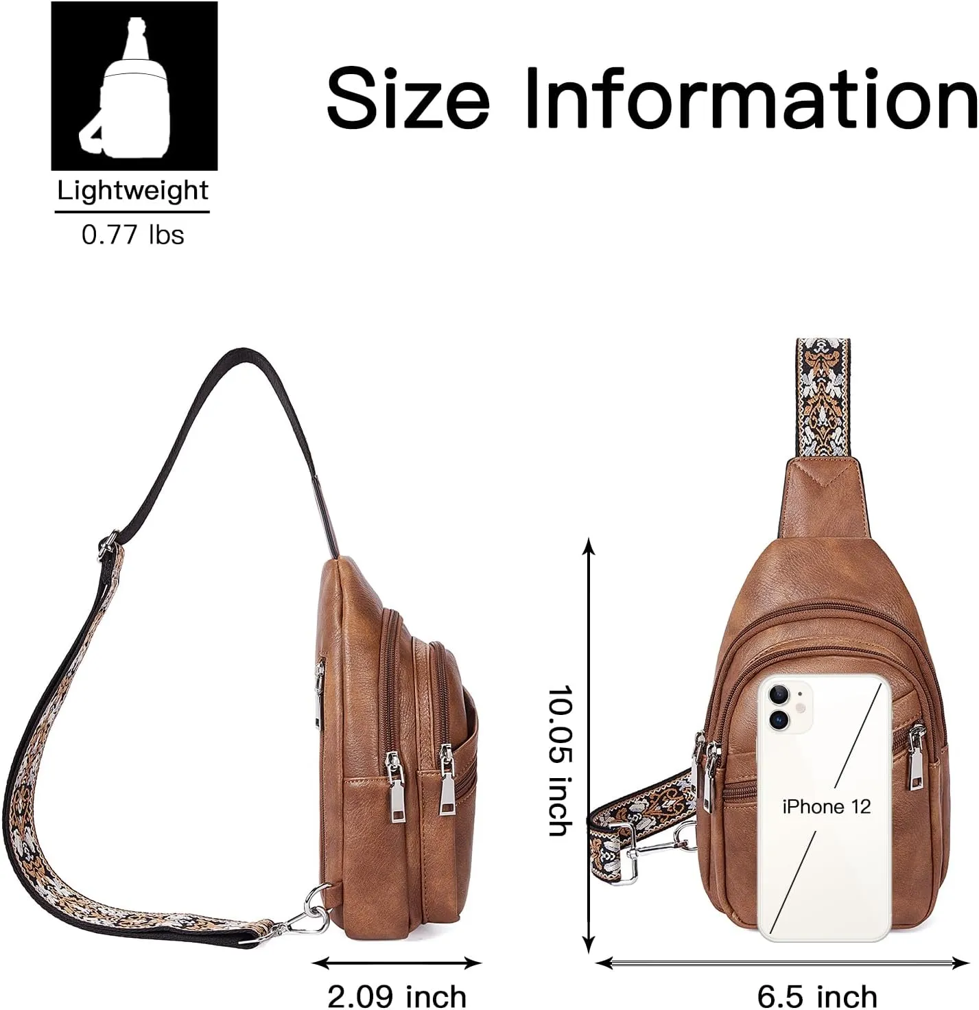 Telena Sling Bag for Women Crossbody Bags Purse for Women Vegan Leather Fanny Pack with Adjustable Strap