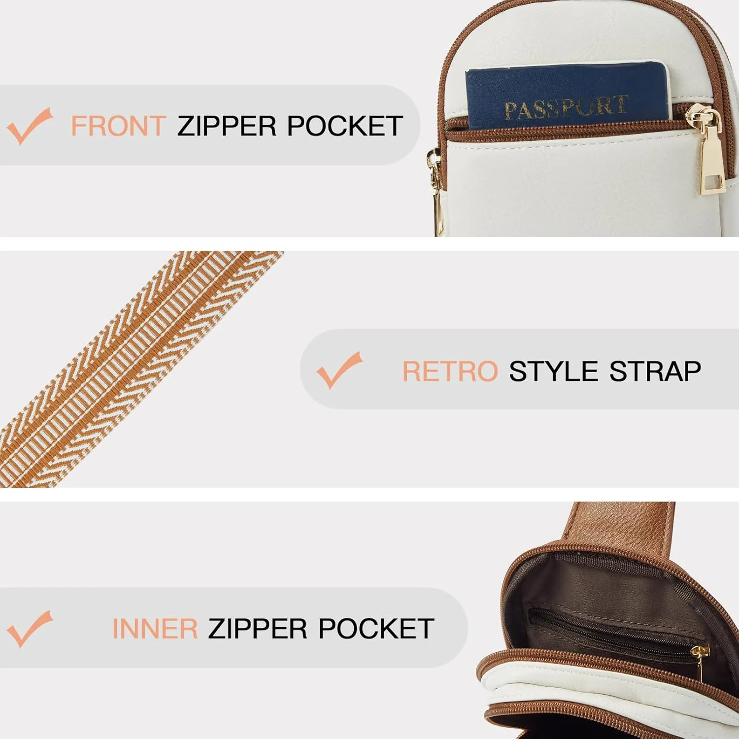 Telena Small Sling Bag for Women Vegan Leather Fashionable Fanny Pack Crossbody Bags for Women for Travel