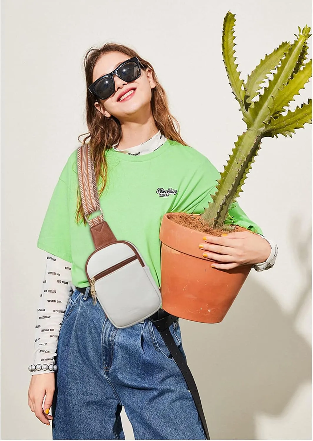 Telena Small Sling Bag for Women Vegan Leather Fashionable Fanny Pack Crossbody Bags for Women for Travel