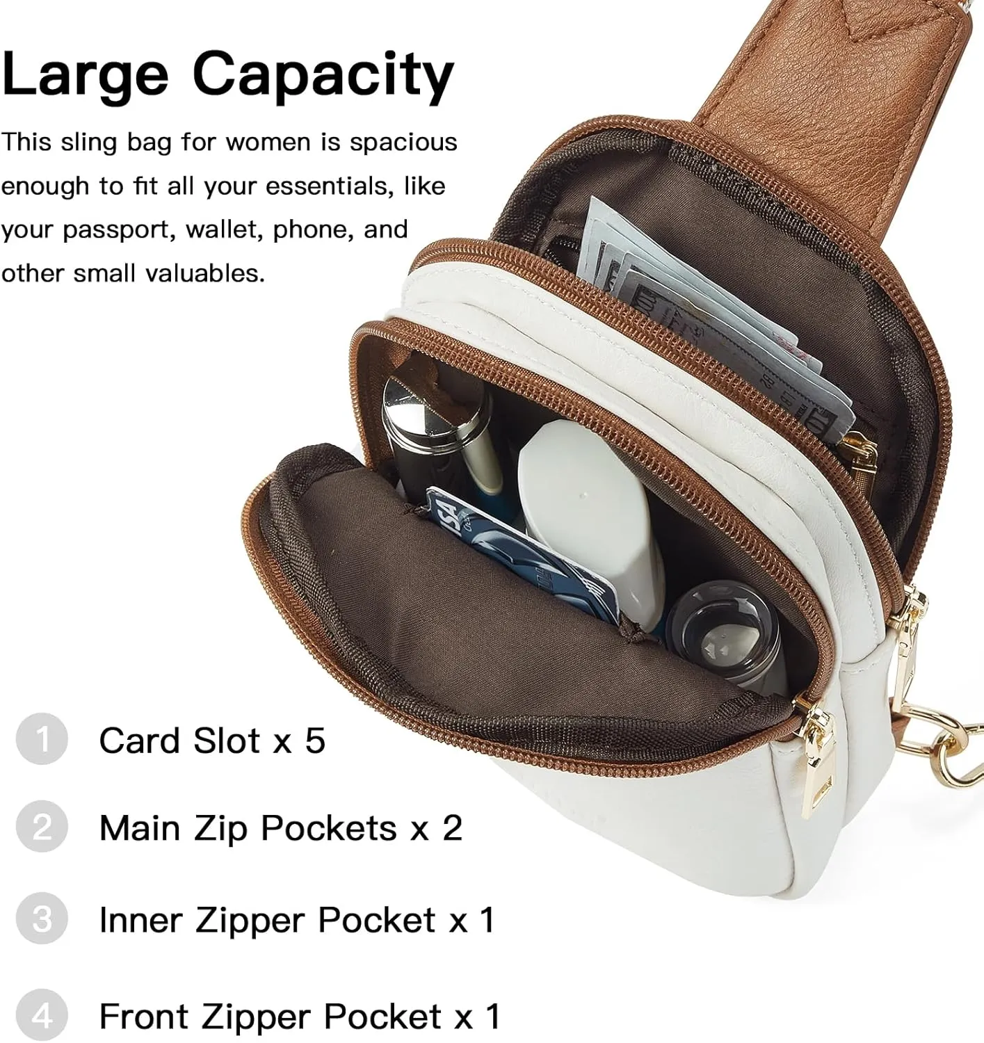Telena Small Sling Bag for Women Vegan Leather Fashionable Fanny Pack Crossbody Bags for Women for Travel