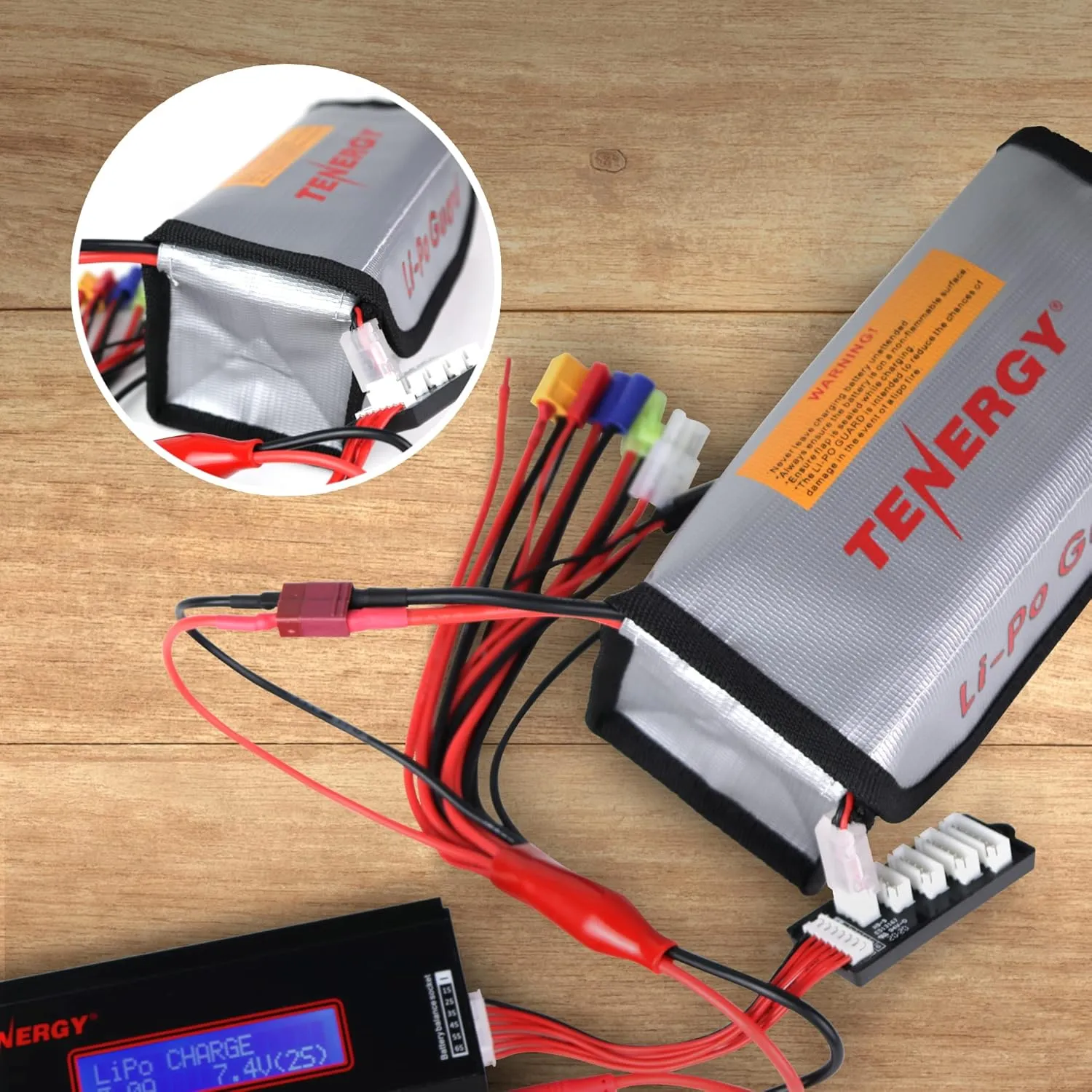 Tenergy 2 Pack, Fire Retardant Lipo Bags, Battery Bags for Charging and Storage, 7.3x3x2.4 inches Each