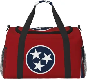 Tennessee state flag print Overnight Bags for Women and Men Shoulder Bag Carry On Bag for Traveling Travel Essentials