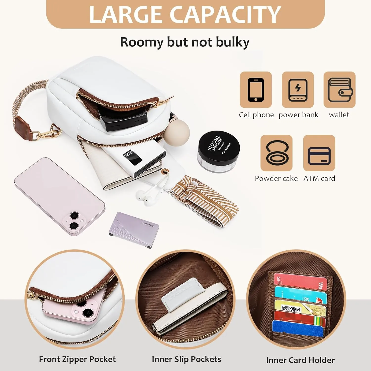 TENSTAR Small Crossbody Bags for Women Trendy Vegan Leather Crossbody Bag Sling Travel Women's Fanny Packs