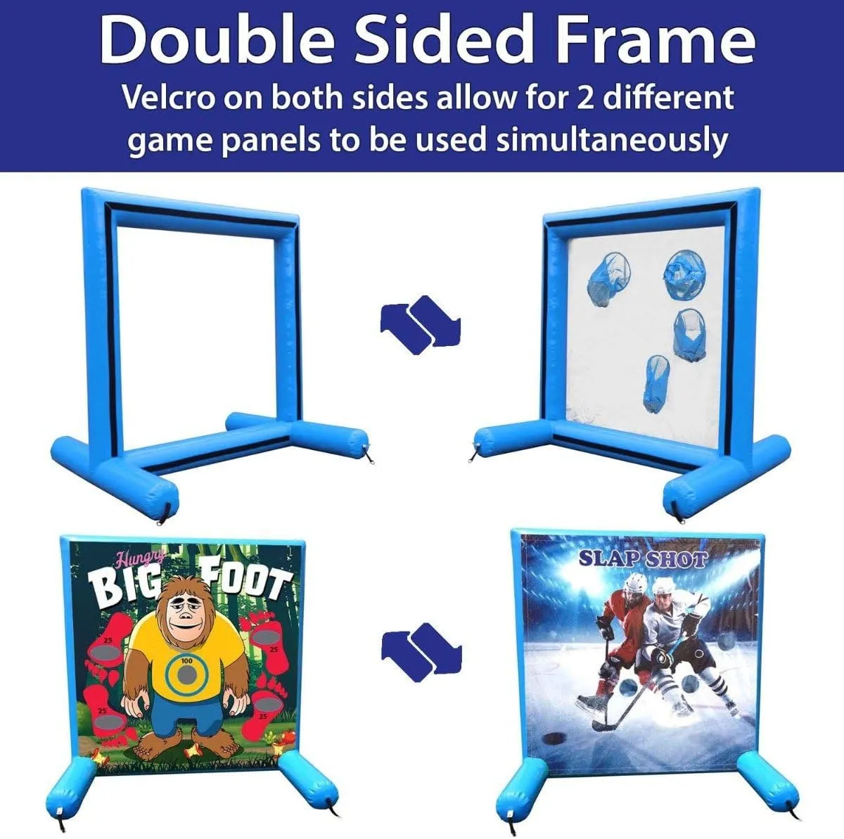 TentandTable Sealed Air Frame Game | Various Themes | Ball and Bag Toss | Includes Frame, Panel, Hand Air Pump, Balls, and Storage Bag | for Backyards, Carnivals, Schools, Birthday Parties