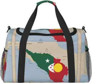 The composition of Timor-Leste print Travel Duffle Bag Gym Bag for Women,Puffer Tote Bag,Weekender Overnight Bag Organizer