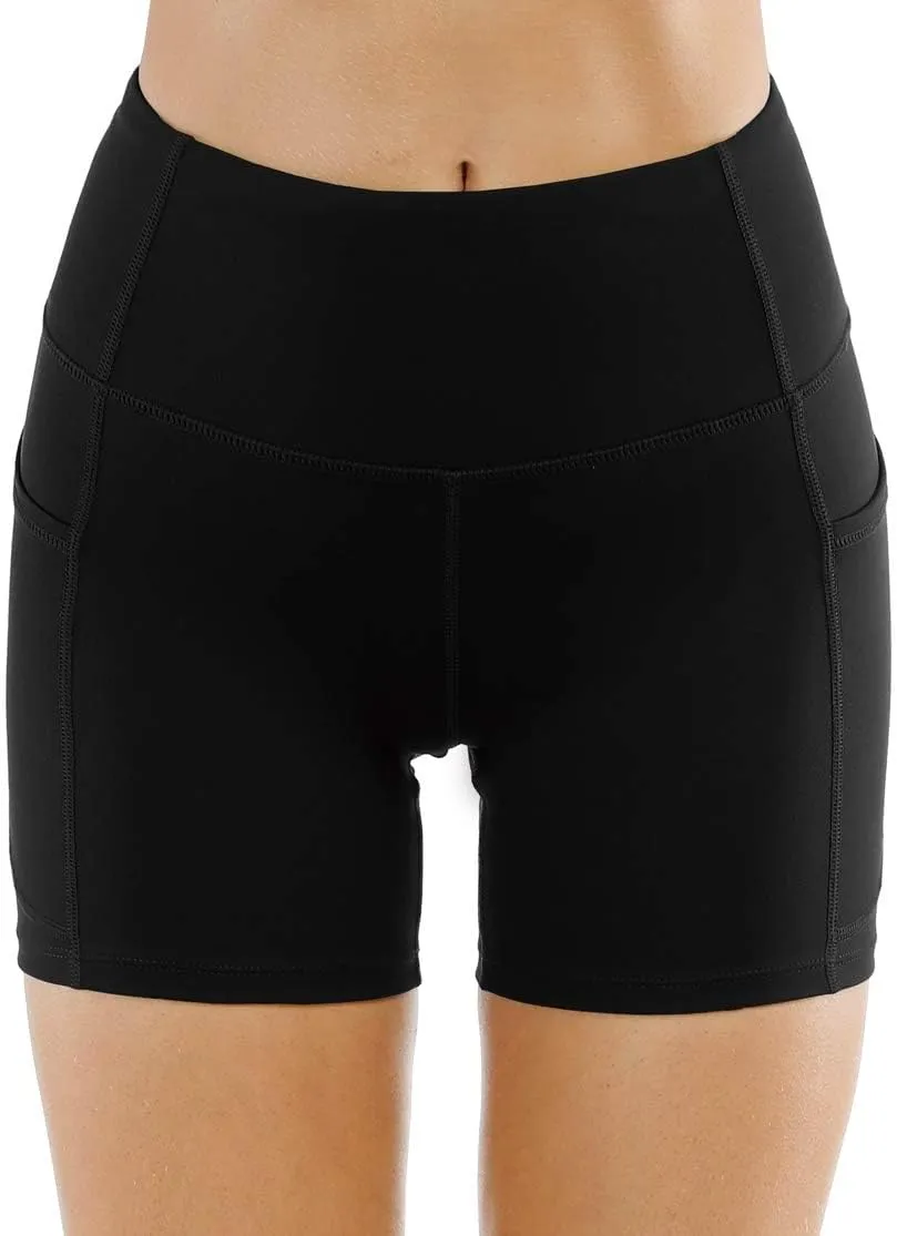 THE GYM PEOPLE Women's High Waist Workout Shorts Breathable Dolphin Split Elastic Lounge Yoga Shorts