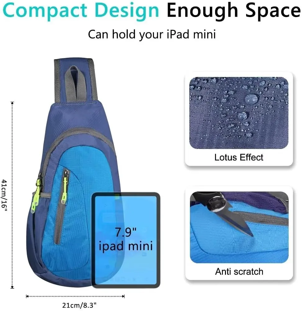 TITECOUGO Small Sling Bag, Lightweight Crossbody Backpack for Men Women, Shoulder Bag for Sports and Outdoor