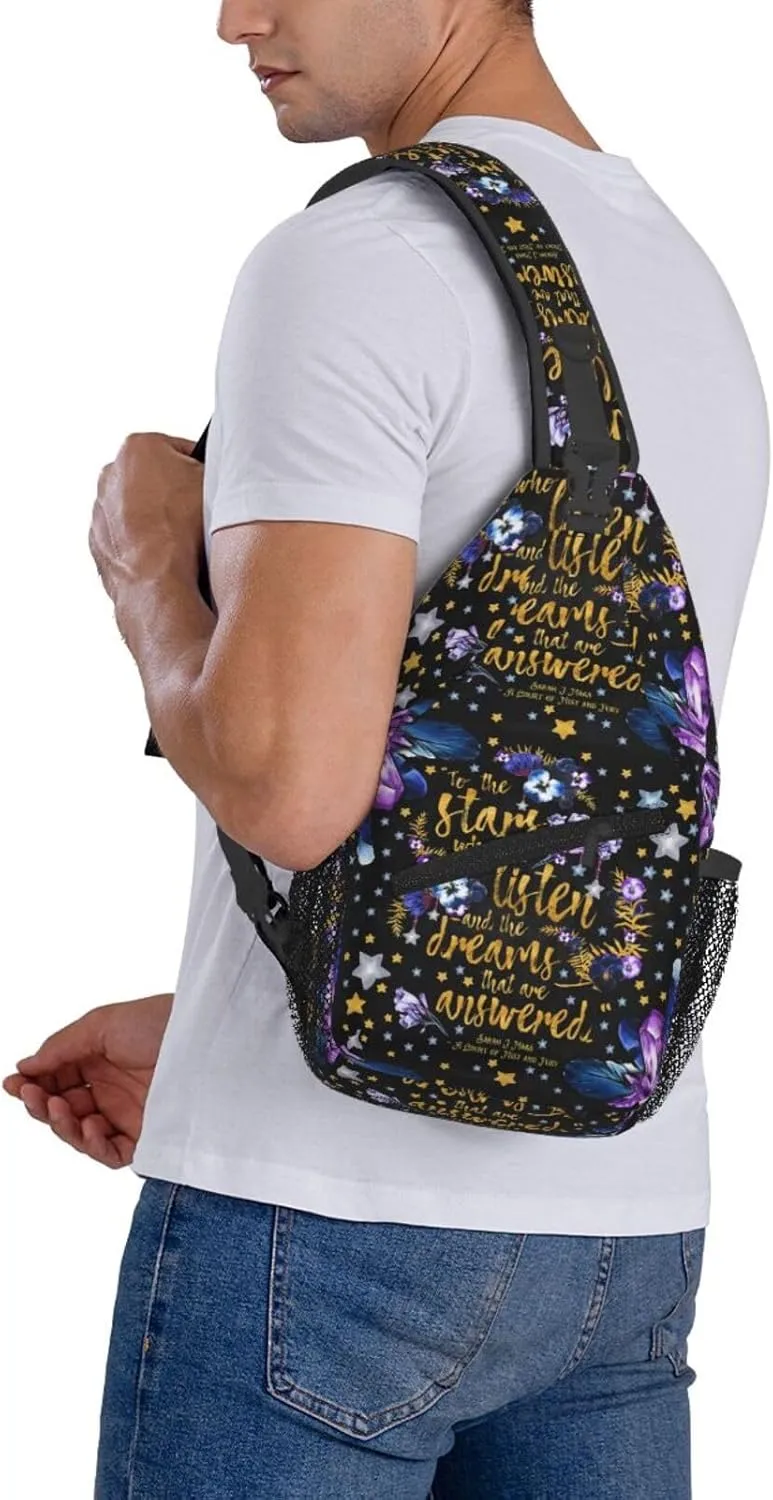 To The Stars Chest Sling Bag Crossbody Shoulder Backpack Bag Gym Cycling Travel Hiking Daypack Cross Bag