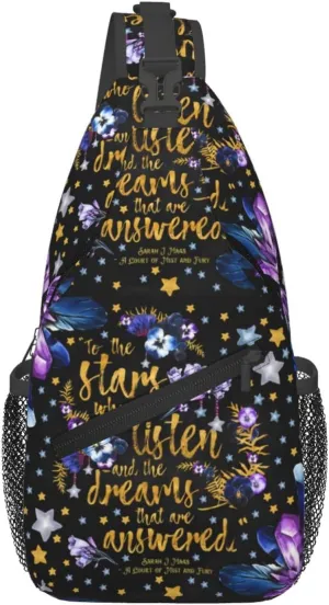 To The Stars Chest Sling Bag Crossbody Shoulder Backpack Bag Gym Cycling Travel Hiking Daypack Cross Bag