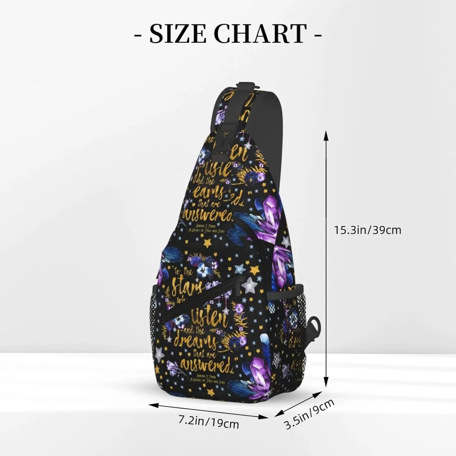 To The Stars Chest Sling Bag Crossbody Shoulder Backpack Bag Gym Cycling Travel Hiking Daypack Cross Bag