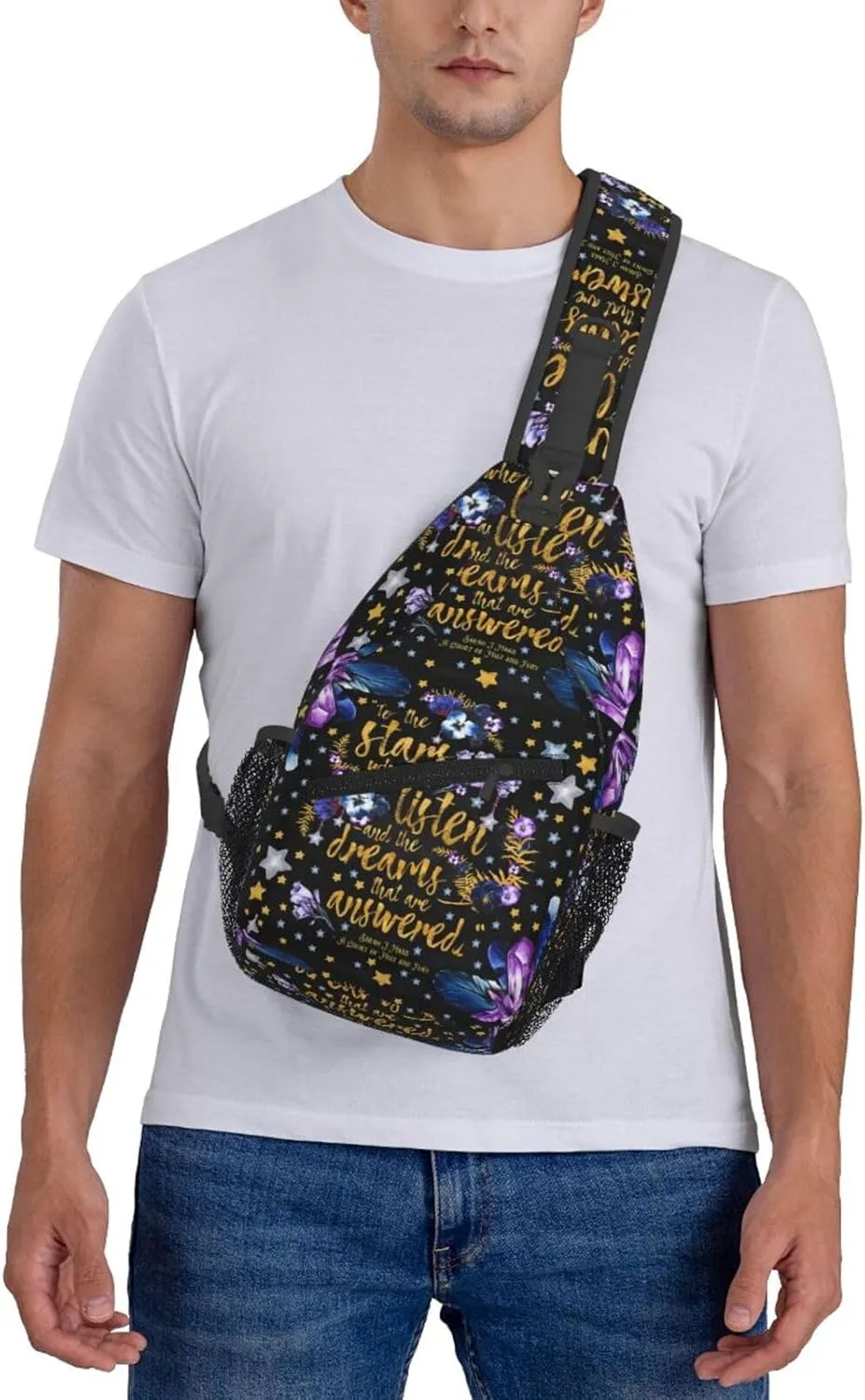 To The Stars Chest Sling Bag Crossbody Shoulder Backpack Bag Gym Cycling Travel Hiking Daypack Cross Bag
