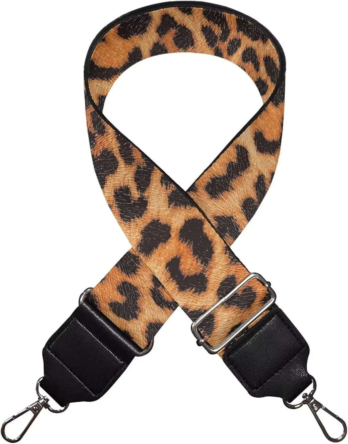 TODIYADDU Cheetah Leopard Print Bag Straps Replacement Crossbody Silver Metals Strap for Bag Womens Crossbody Adjustable Straps Guitar Strap Purse Bag Fit for Photography Enthusiast Handbag Wallet