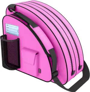 TOPOWN Premium Ice Skate Bag - Roller Skates & Blades Bag for Men & Women - Black & Rose Red