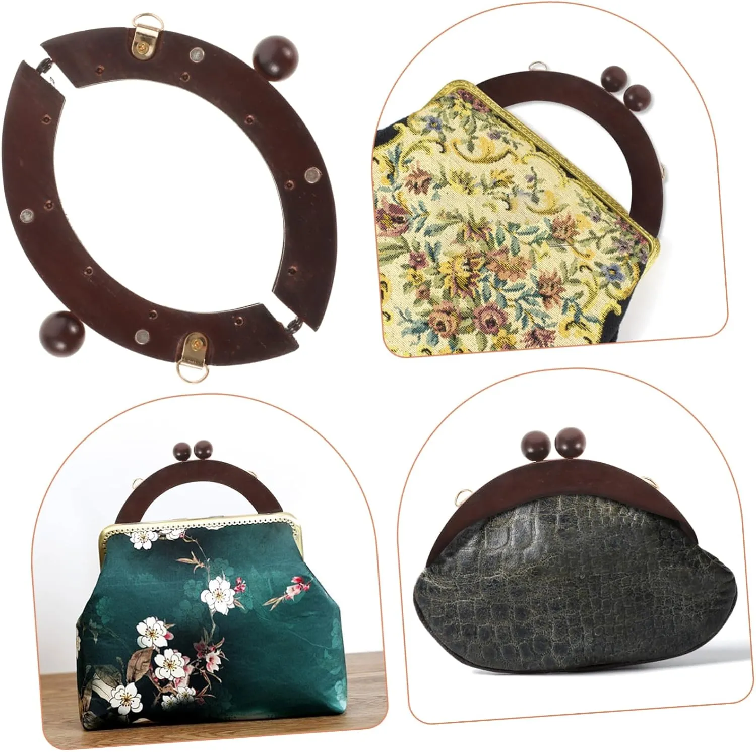 TOPPERFUN 3 Sets Purse Handle Bag Handle Replacement Handbag Decorative Grip Simple Yet Stylish