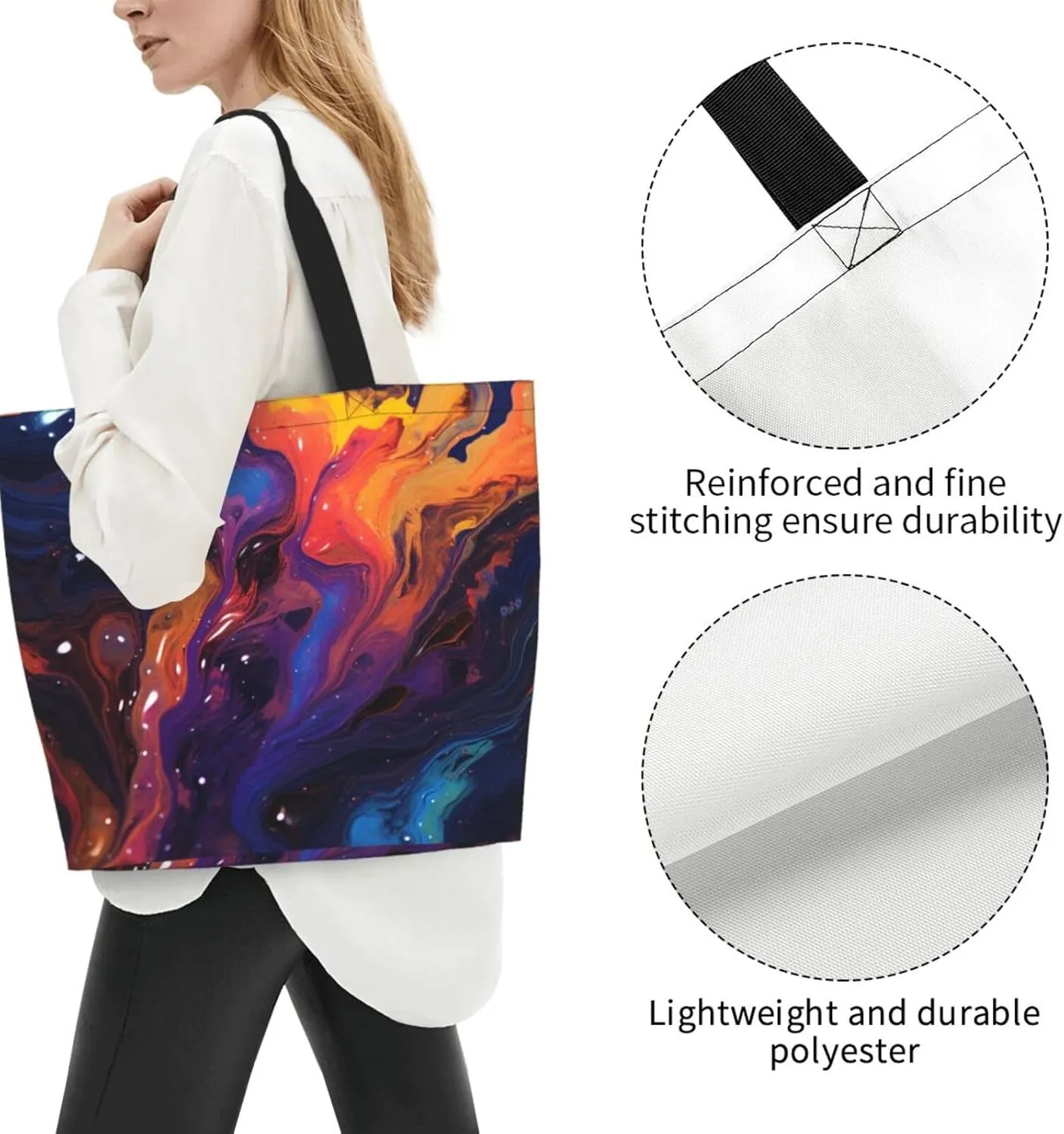 Tote Bag for Women Grocery Bag Reusable Shopping Bag Animal Lion in Suits Handbag Foldable Shoulder Bag