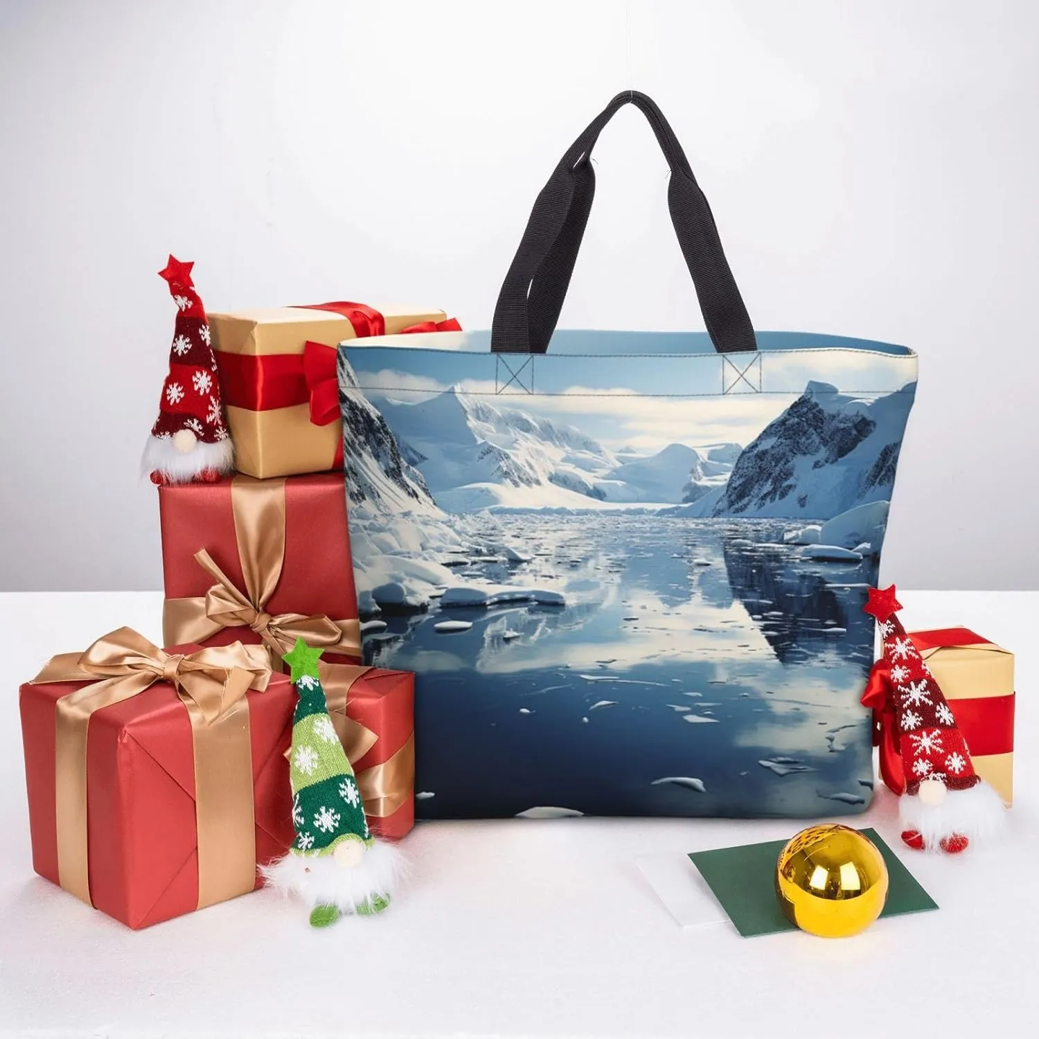 Tote Bag for Women Grocery Bag Reusable Shopping Bag Antarctic Peninsula Handbag Foldable Shoulder Bag