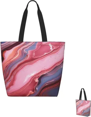 Tote Bag for Women Grocery Bag Reusable Shopping Bag Beautiful Fireworks Handbag Foldable Shoulder Bag