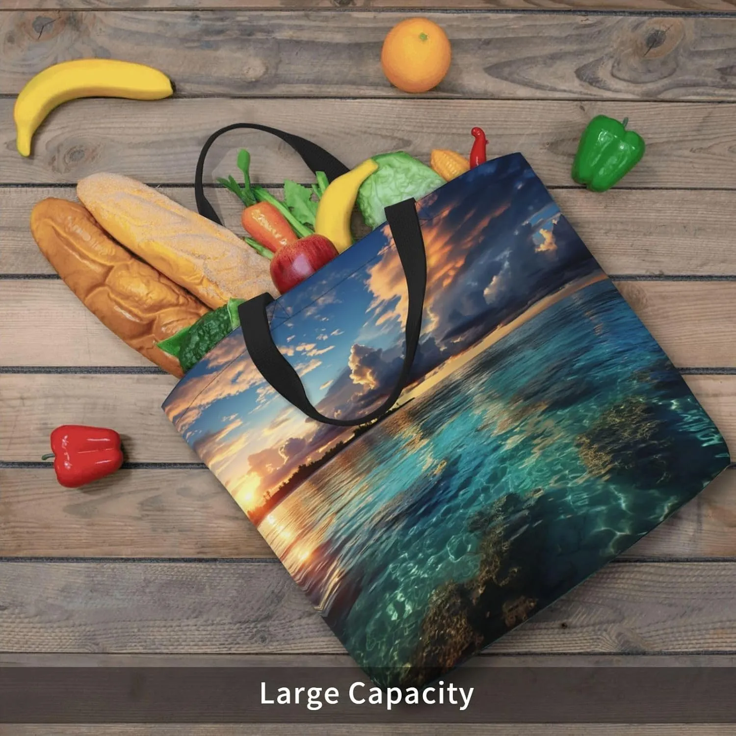 Tote Bag for Women Grocery Bag Reusable Shopping Bag Bird resting on branch Handbag Foldable Shoulder Bag
