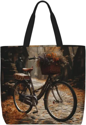 Tote Bag for Women Grocery Bag Reusable Shopping Bag Bird resting on branch Handbag Foldable Shoulder Bag