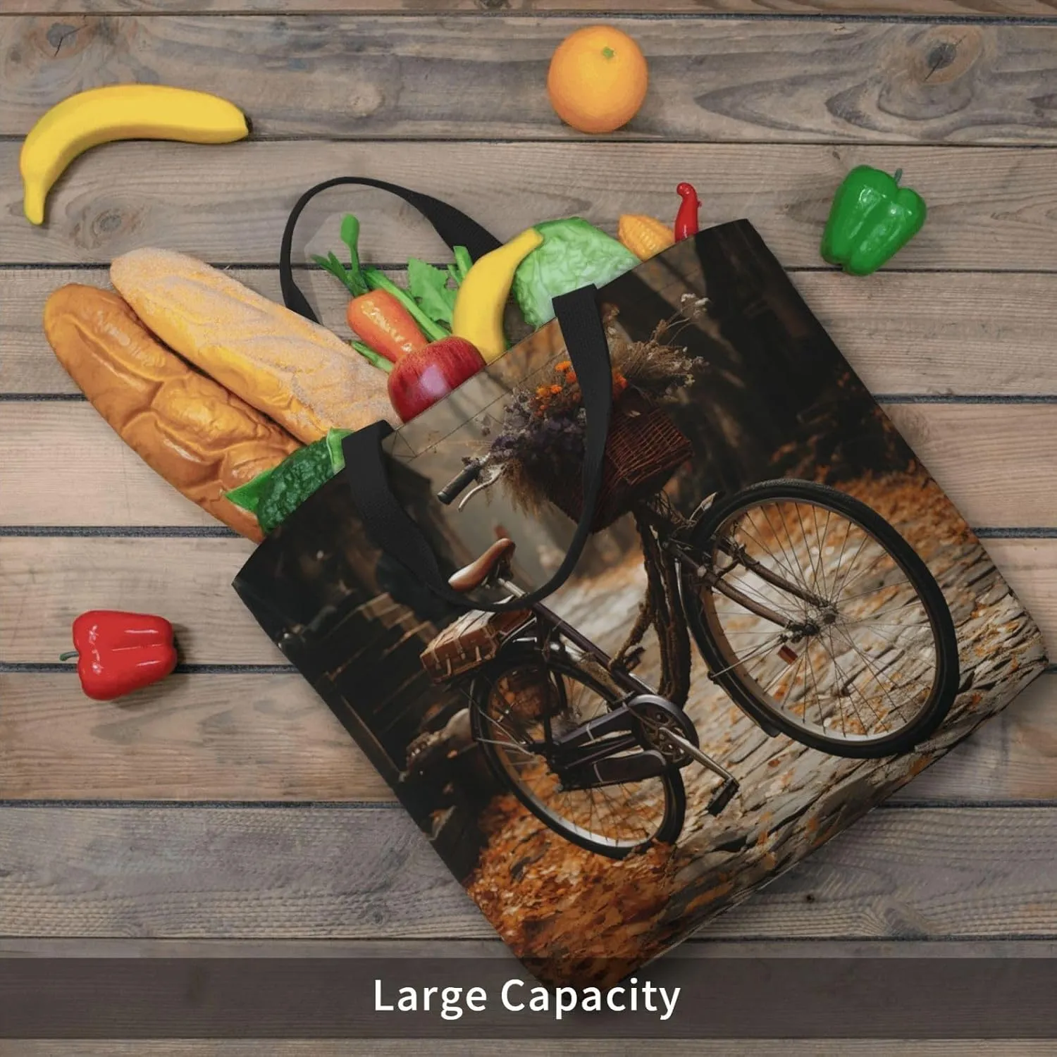 Tote Bag for Women Grocery Bag Reusable Shopping Bag Bird resting on branch Handbag Foldable Shoulder Bag
