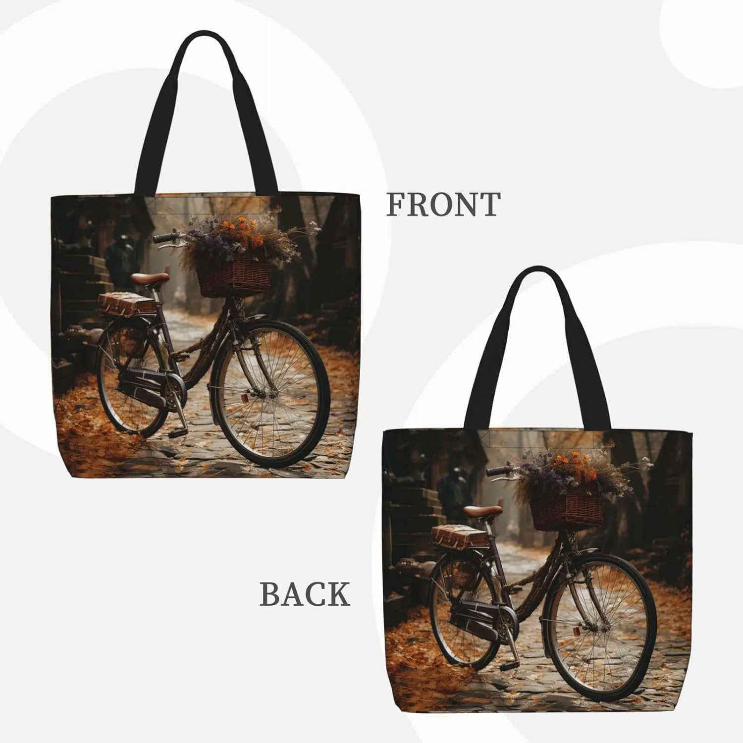 Tote Bag for Women Grocery Bag Reusable Shopping Bag Bird resting on branch Handbag Foldable Shoulder Bag