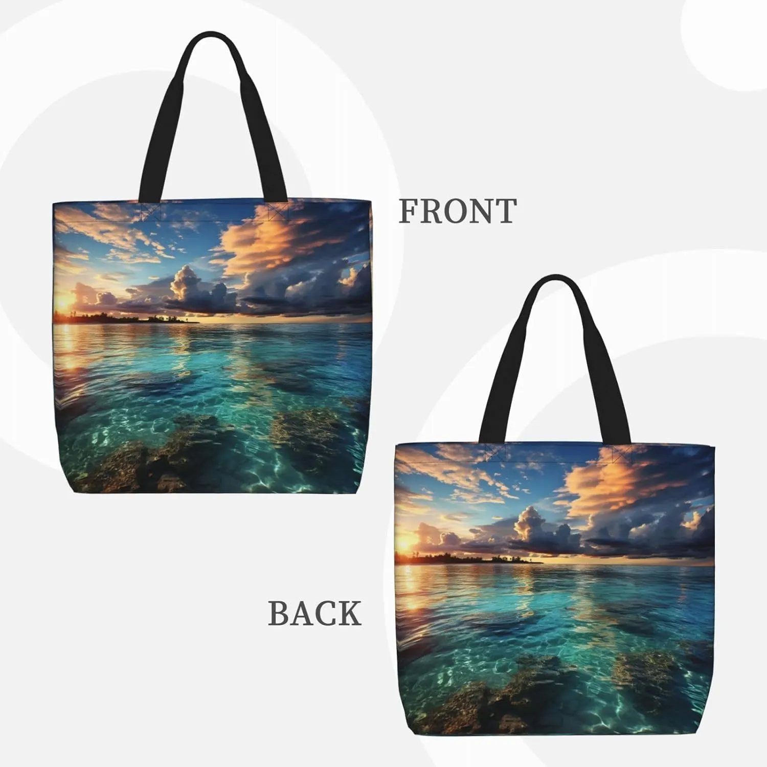 Tote Bag for Women Grocery Bag Reusable Shopping Bag Bird resting on branch Handbag Foldable Shoulder Bag