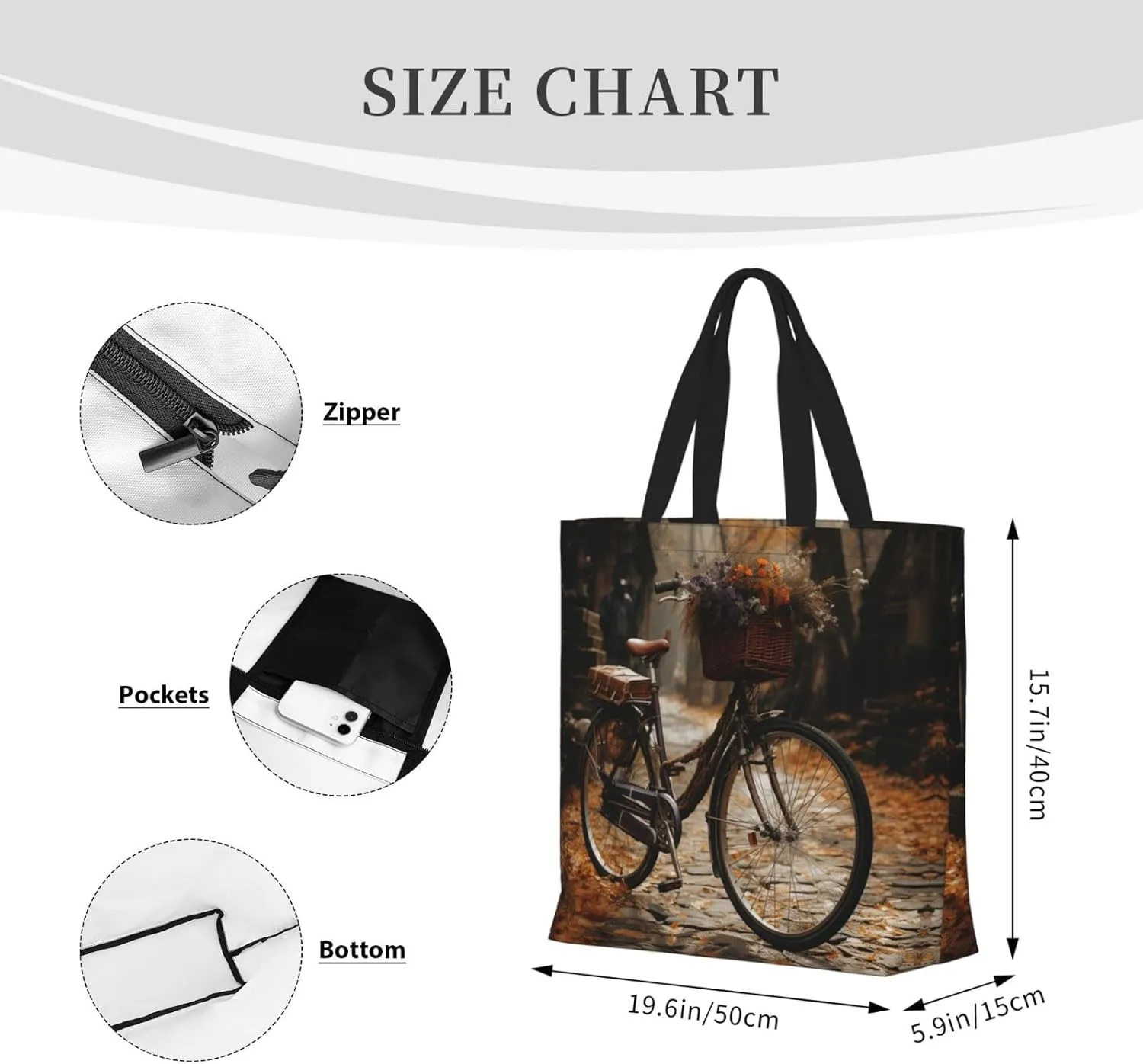 Tote Bag for Women Grocery Bag Reusable Shopping Bag Bird resting on branch Handbag Foldable Shoulder Bag