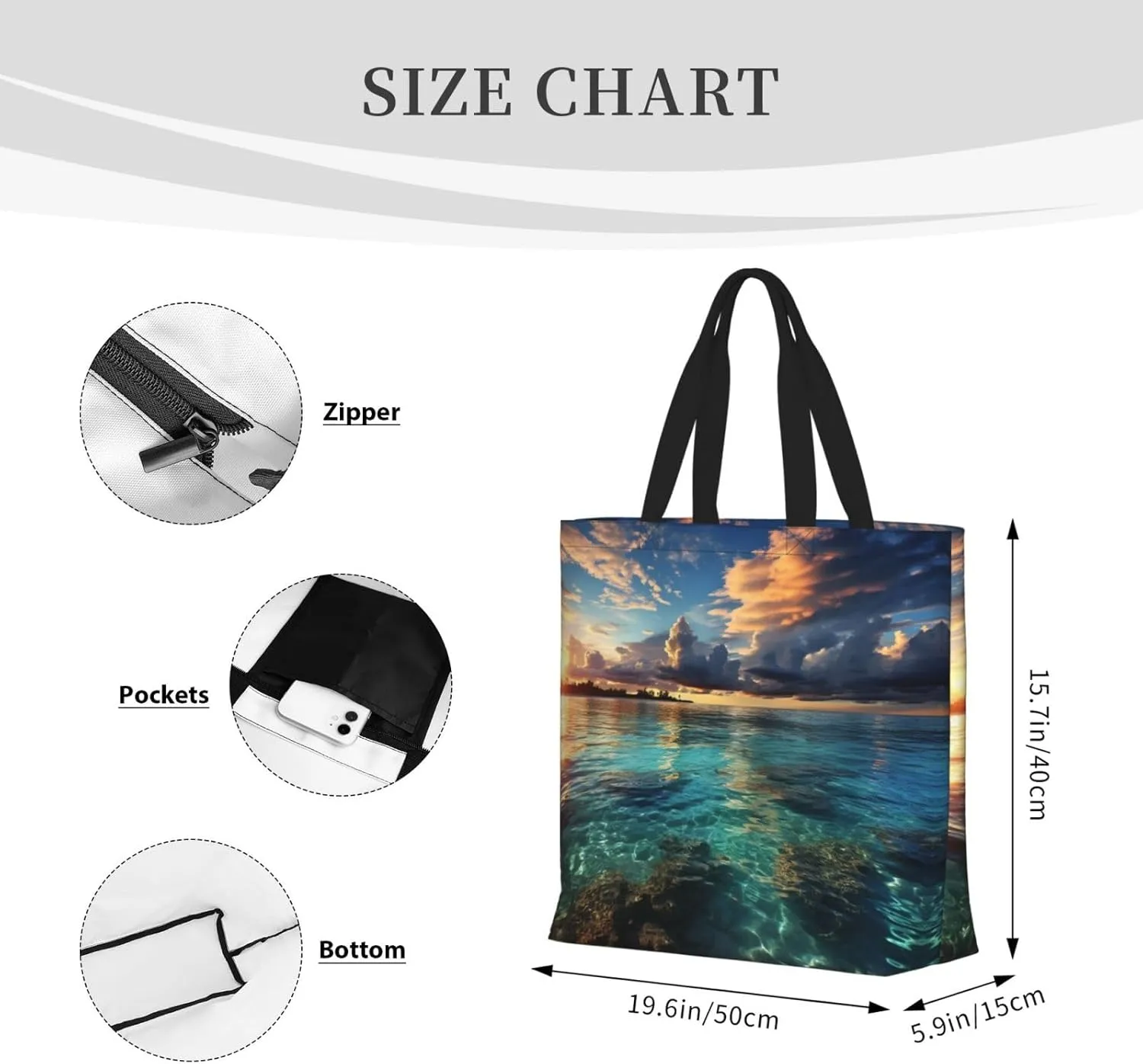 Tote Bag for Women Grocery Bag Reusable Shopping Bag Bird resting on branch Handbag Foldable Shoulder Bag