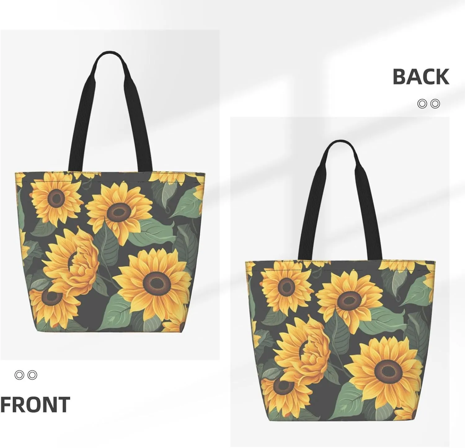 Tote Bag for Women Grocery Bag Reusable Shopping Bag black bird pattern Handbag Foldable Shoulder Bag