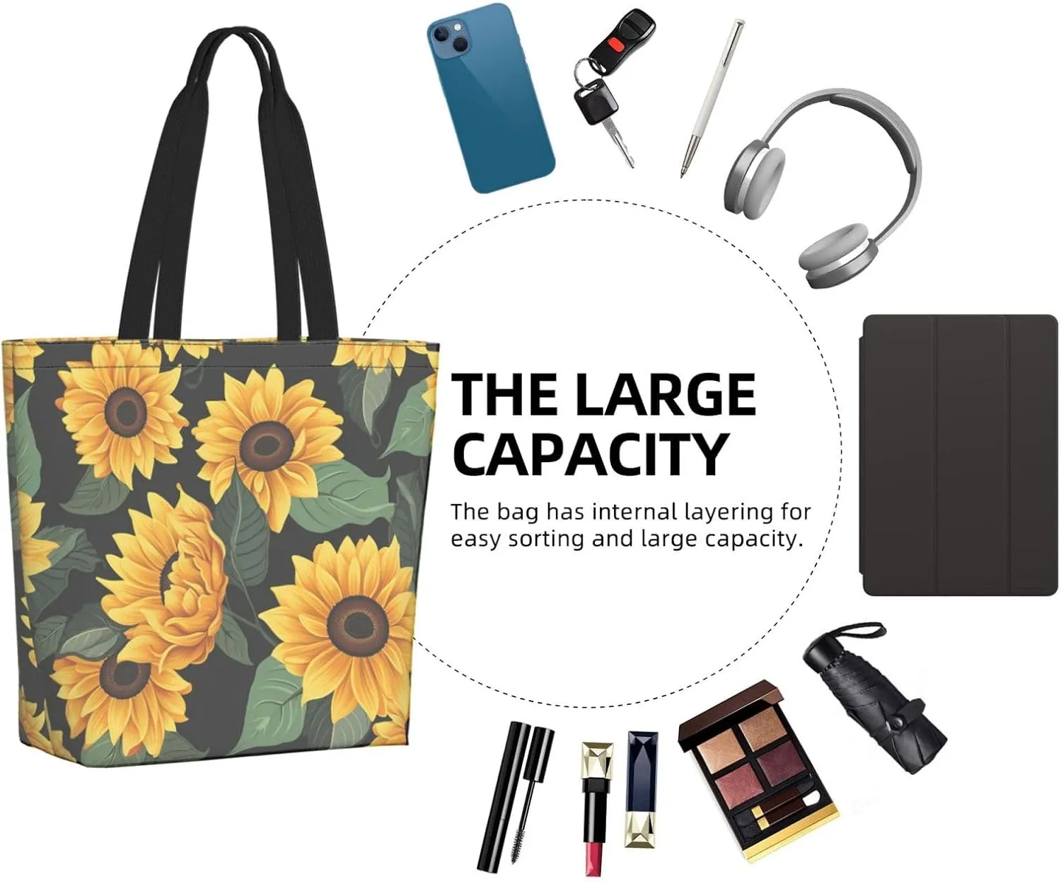 Tote Bag for Women Grocery Bag Reusable Shopping Bag black bird pattern Handbag Foldable Shoulder Bag