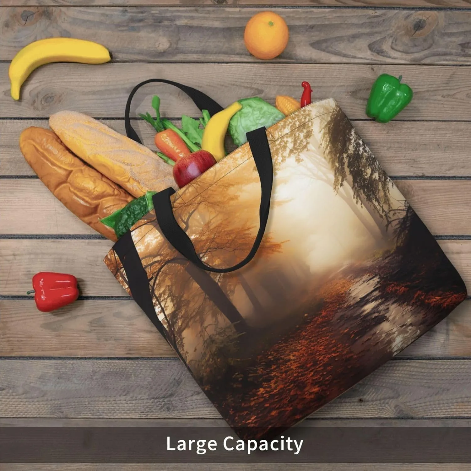 Tote Bag for Women Grocery Bag Reusable Shopping Bag Blooming flowers Handbag Foldable Shoulder Bag