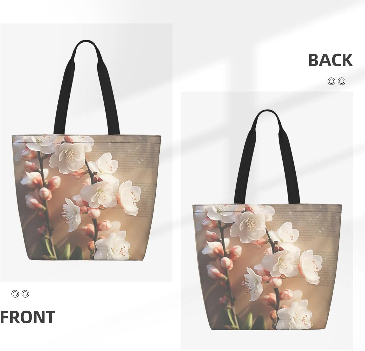 Tote Bag for Women Grocery Bag Reusable Shopping Bag Blue Ice Horse Handbag Foldable Shoulder Bag