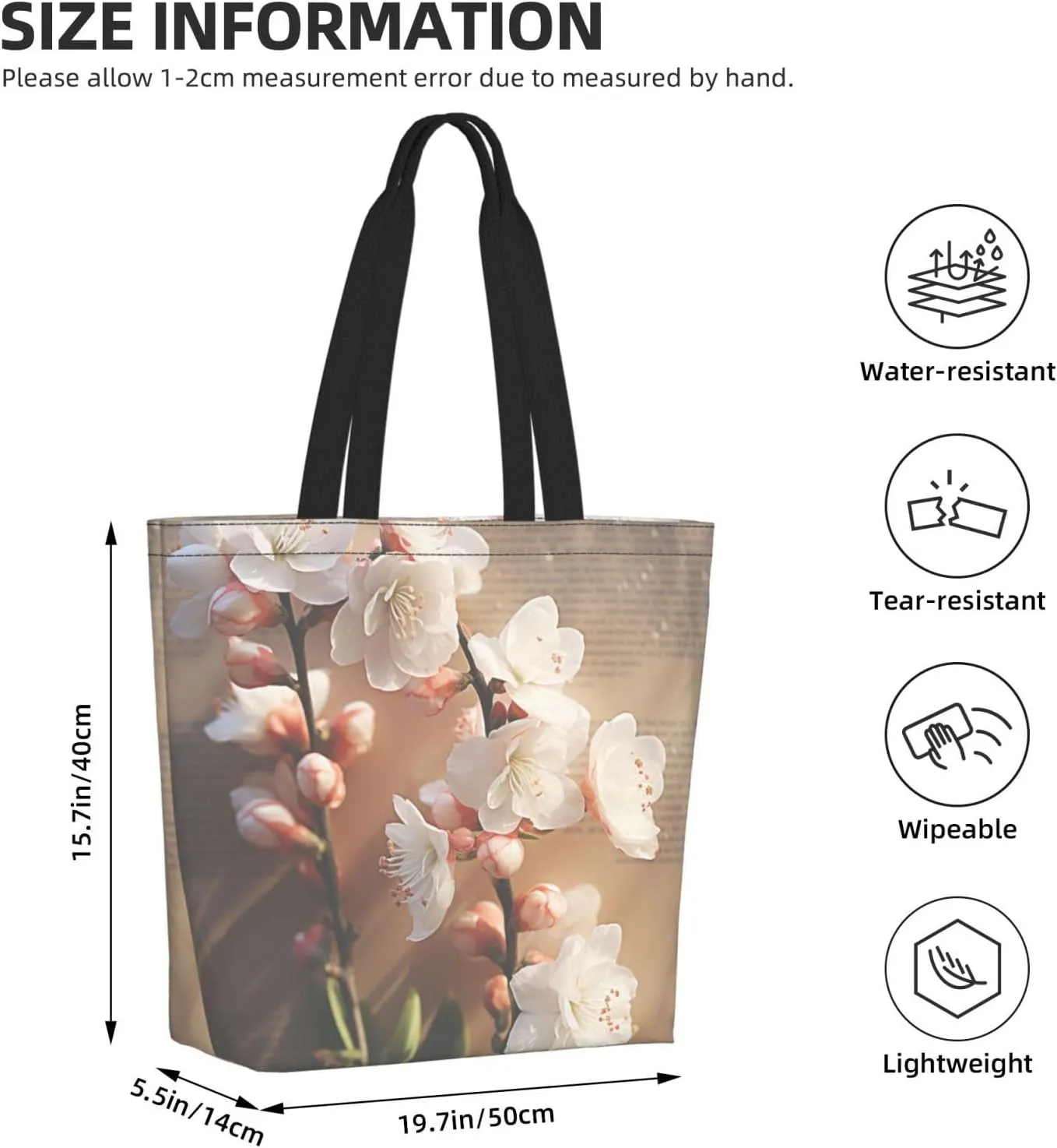Tote Bag for Women Grocery Bag Reusable Shopping Bag Blue Ice Horse Handbag Foldable Shoulder Bag