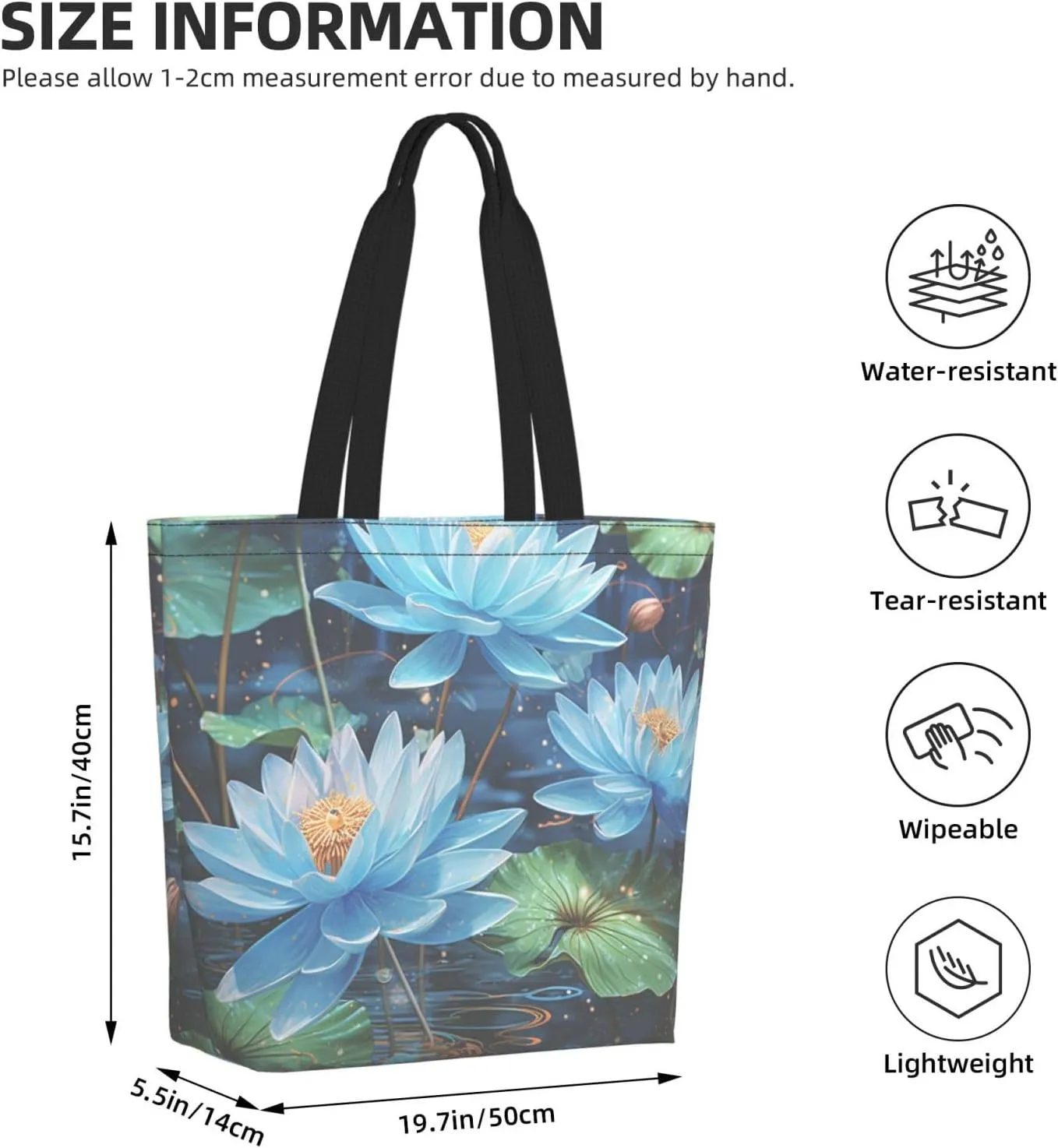Tote Bag for Women Grocery Bag Reusable Shopping Bag Calm sky Handbag Foldable Shoulder Bag