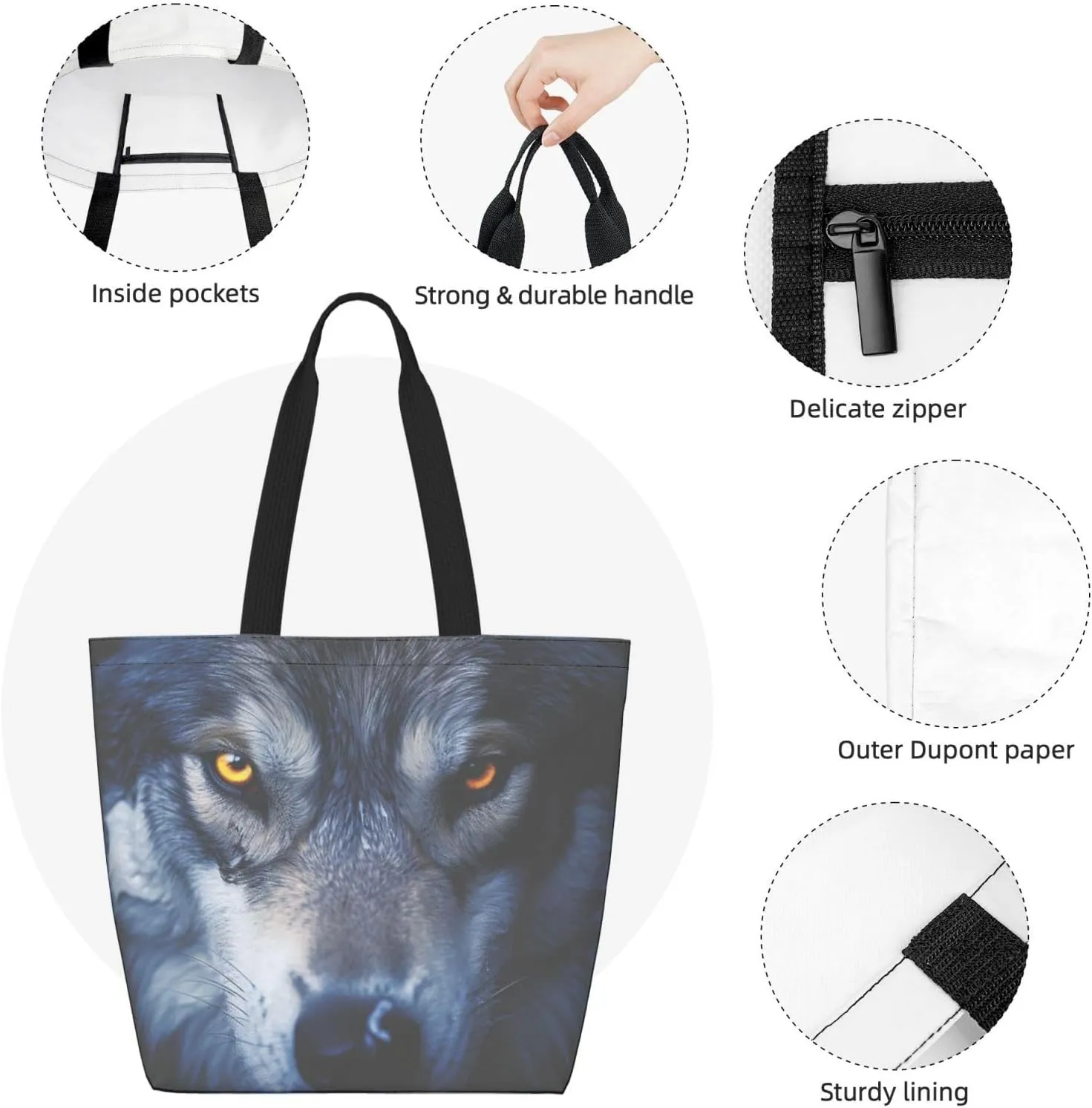 Tote Bag for Women Grocery Bag Reusable Shopping Bag Color butterfly flower Handbag Foldable Shoulder Bag