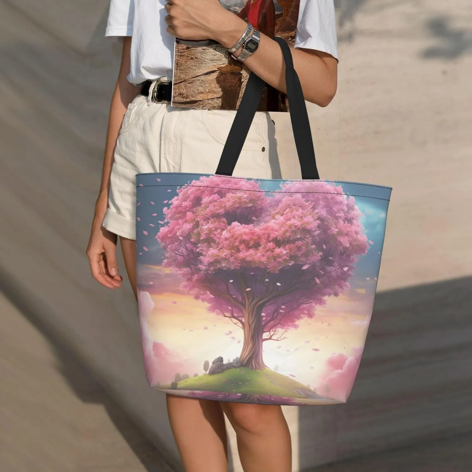 Tote Bag for Women Grocery Bag Reusable Shopping Bag Colorful parrot Handbag Foldable Shoulder Bag