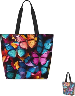 Tote Bag for Women Grocery Bag Reusable Shopping Bag Colorful parrot Handbag Foldable Shoulder Bag