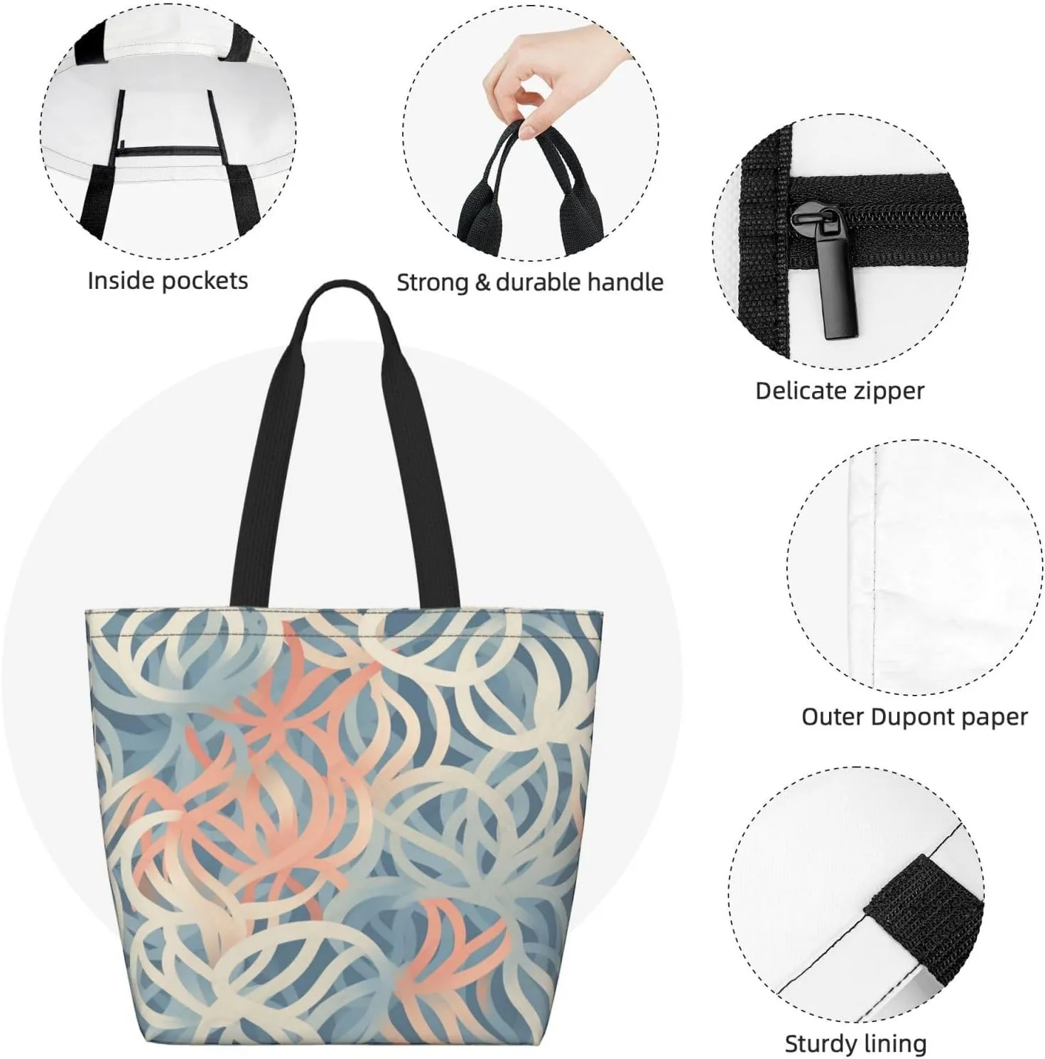 Tote Bag for Women Grocery Bag Reusable Shopping Bag Country lifestyle Handbag Foldable Shoulder Bag