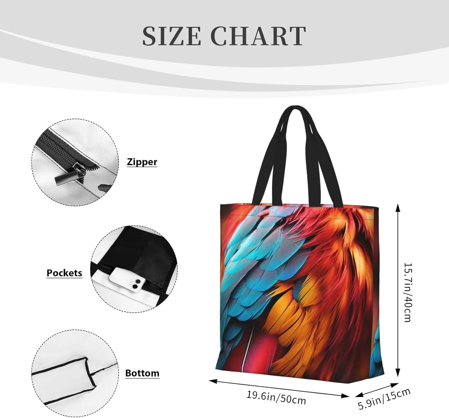 Tote Bag for Women Grocery Bag Reusable Shopping Bag Divided Sea Pathway Handbag Foldable Shoulder Bag