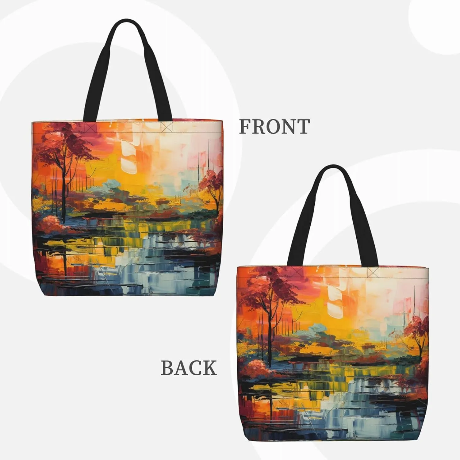 Tote Bag for Women Grocery Bag Reusable Shopping Bag Divided Sea Pathway Handbag Foldable Shoulder Bag