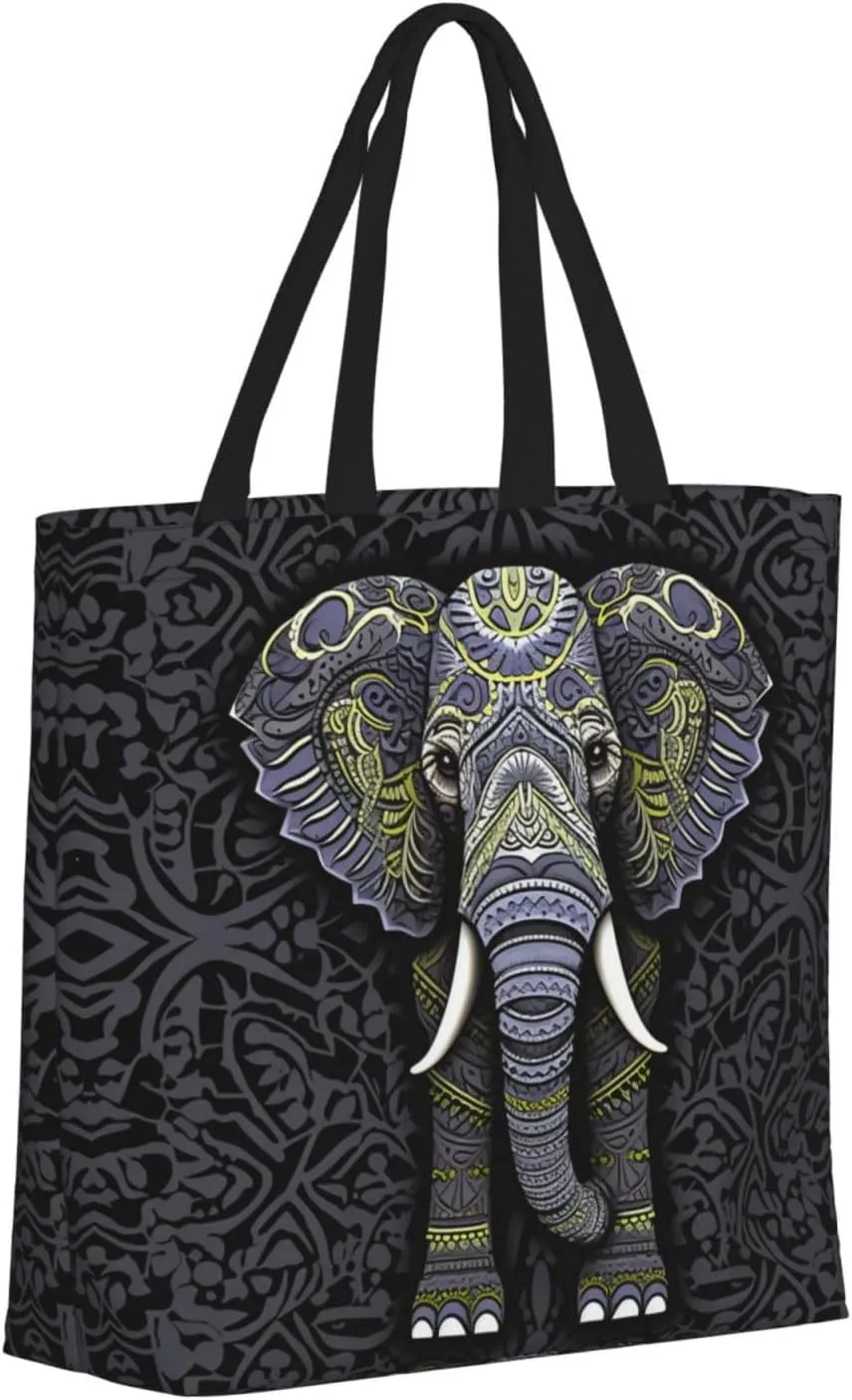 Tote Bag for Women Grocery Bag Reusable Shopping Bag Fall Foliage Pug Dog Handbag Foldable Shoulder Bag